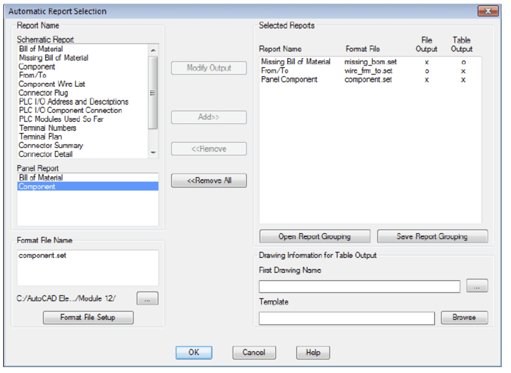 automatic report selection